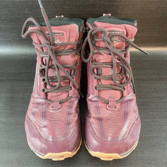 Altra Lone Peak 4 Mid Womens 9.5 Outdoor Hiking Trail Running Maroon Red Boots - Picture 3 of 9
